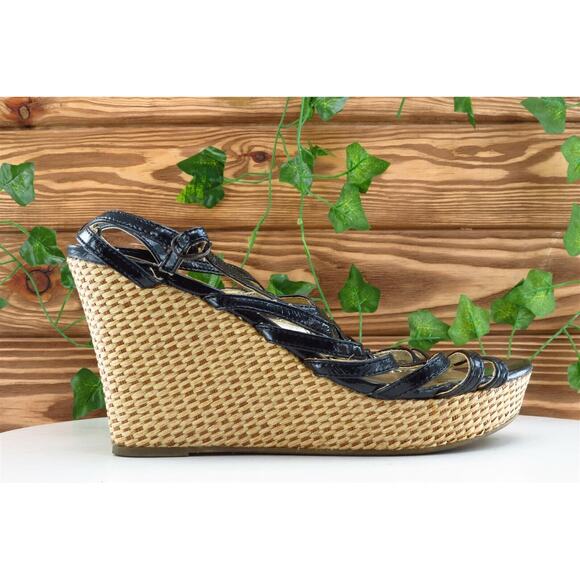 Glo Jeans Sz 8.5 M Black Strappy Synthetic‎ Women Sandals - Picture 4 of 7